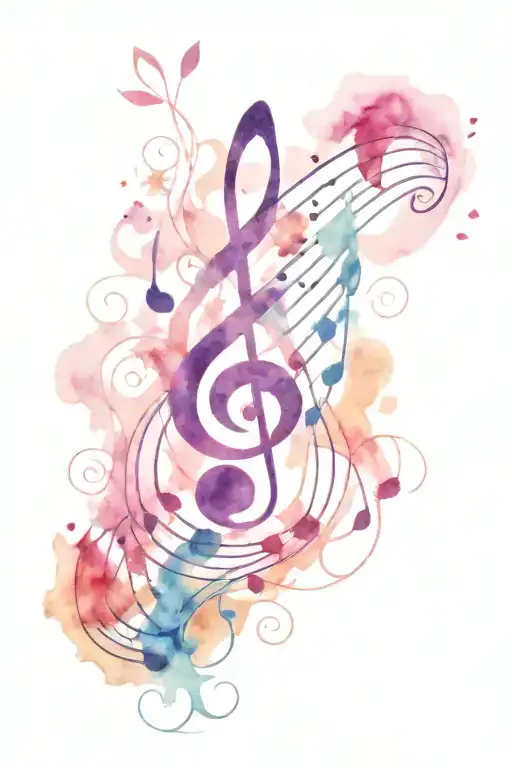 Music Notes Swirling