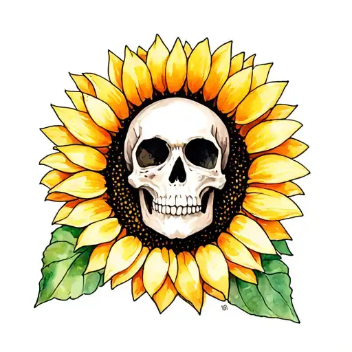 Sunflower With Skull