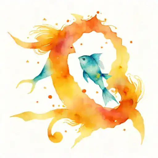 Couple Tattoo Constellation Fish And Gemini