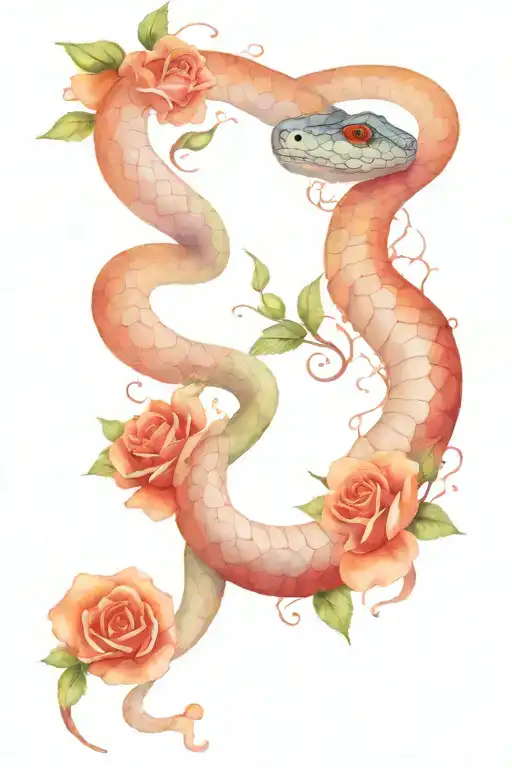 Snake And Dying Rose
