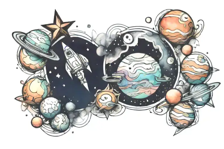 Space Planet Looking