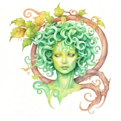 Medusa With A Big Tree Background