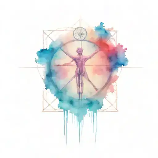 Vitruvian And X Ray Symbol Combined