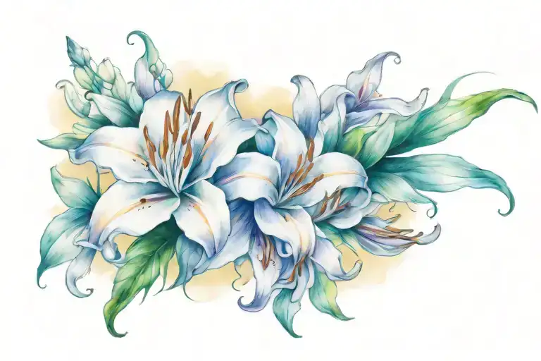 Lillian Script Tattoo Design Incorporating Lily Flower