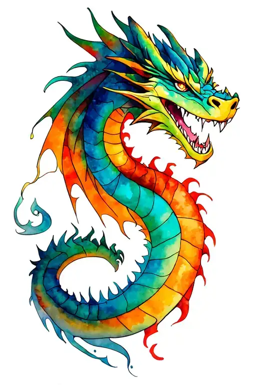 Dragon Wrapped Loosely Lightning Striking