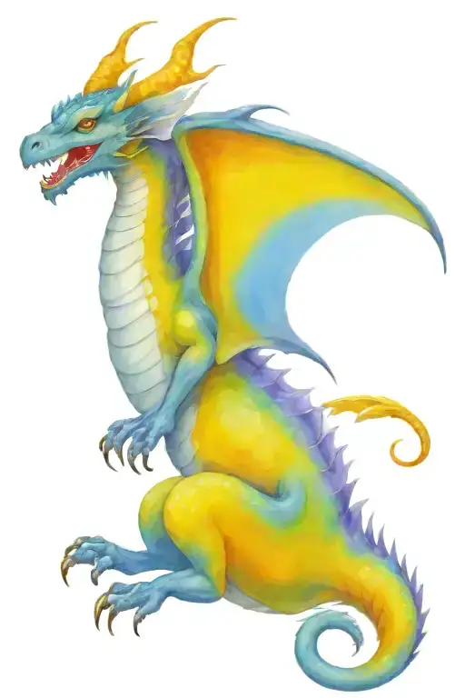 Flying Easternr Wise Violet Dragon