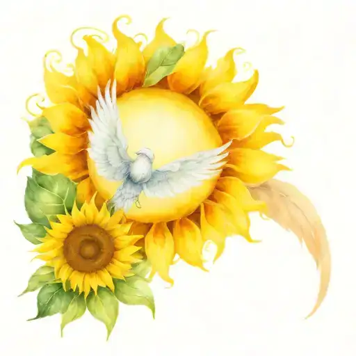 Sunflower And Angel Wings