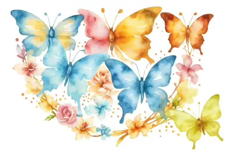 The Word Warrior With Butterflies Surrounding