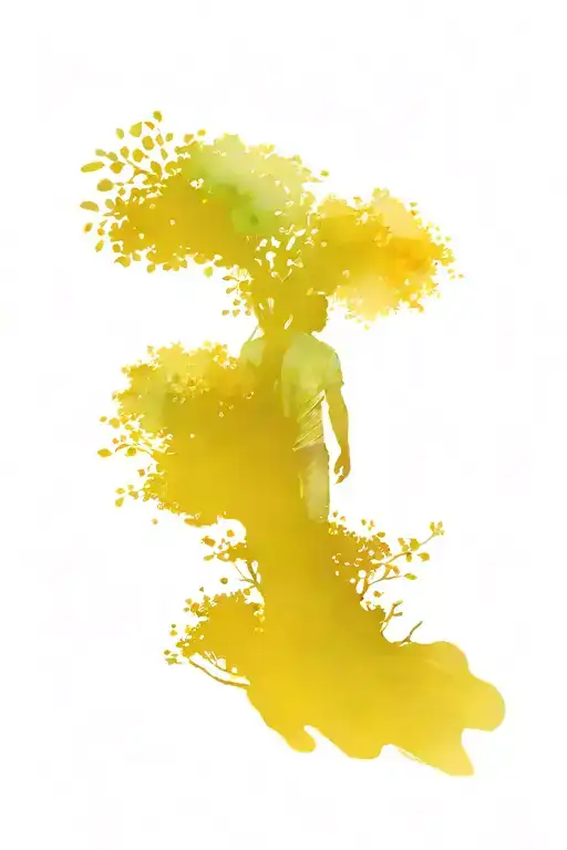 A Person Carrying A Heavy Tree That Grows Out Of His Back