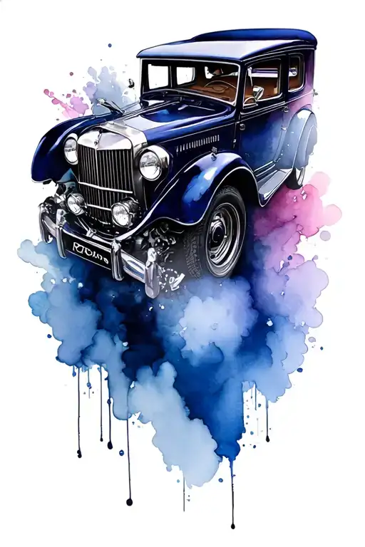 Front Vintage Car Engine Design