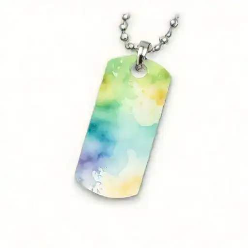 A Dog Tag With A Chain Above It Wrapping Around A Forearm