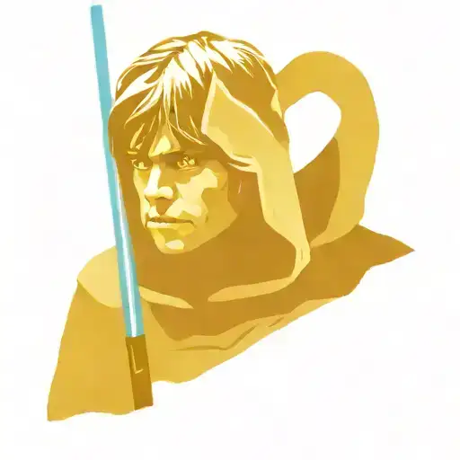 Luke Skywalker Holding A Blue Lightsaber Close To His Face With His Hood Over His Head