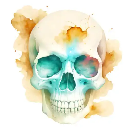 Skull With One Black Eye Socket And A Nebula In The Other Eye