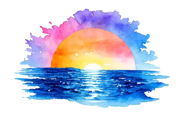 Sunrise And Sunset In One Tattoo Design