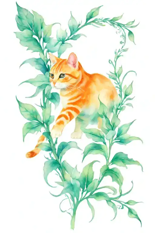 Orange Tabby Cat Playing