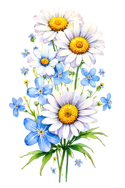 Daisy And Forget-me-not