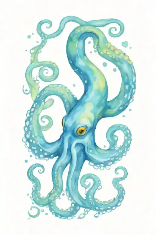 Octopus Van Gogh Starry Night Swirl