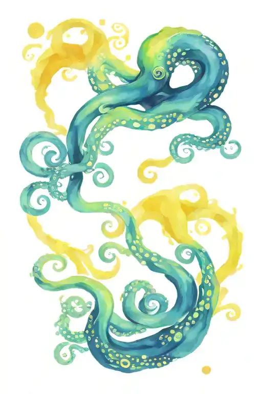 Octopus Van Gogh Starry Night Swirl