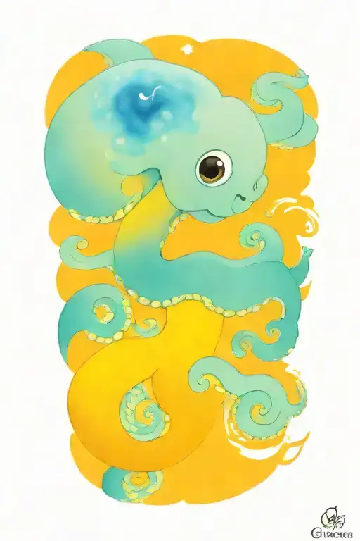 Octopus Van Gogh Starry Night Swirl