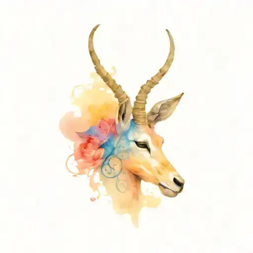 Gazelle Horns With Arabic Writing