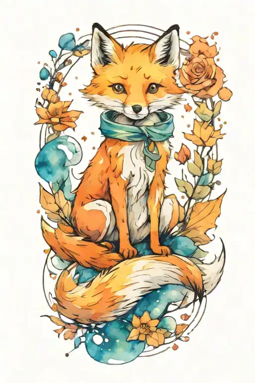 The Little Prince With The Fox On The Planet