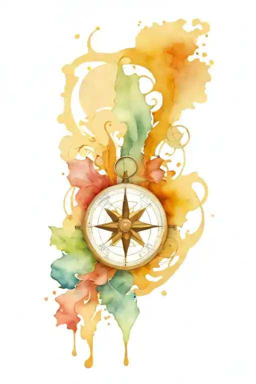 Compass And Wave Crashing