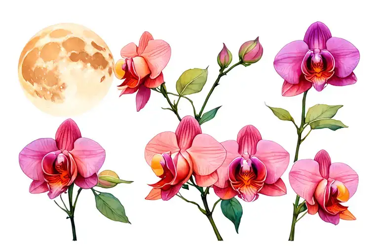 Moon Rose Orchid Blooming Underwater