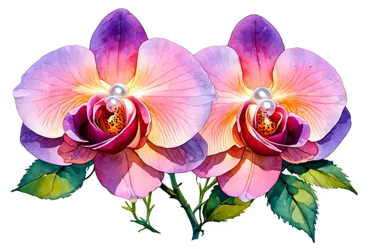 Moon Roses Orchid Pearls Water