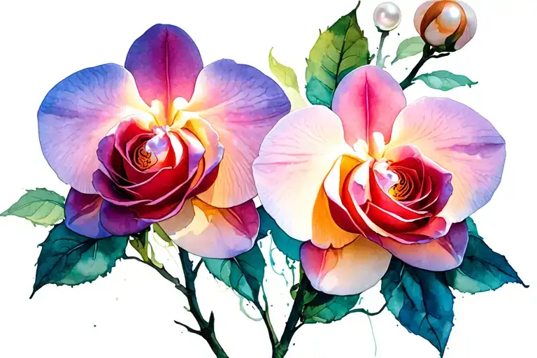 Moon Roses Orchid Pearls Water