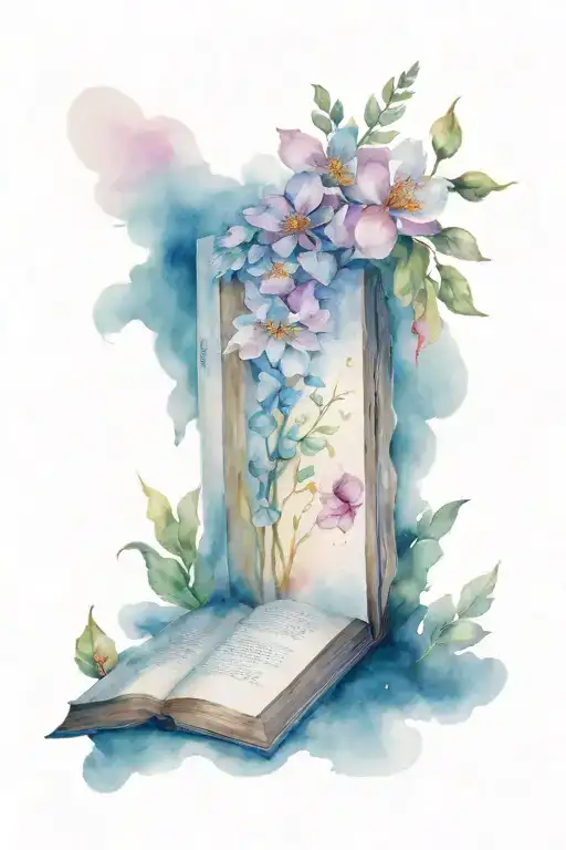 A Book Open With Flowers Growing