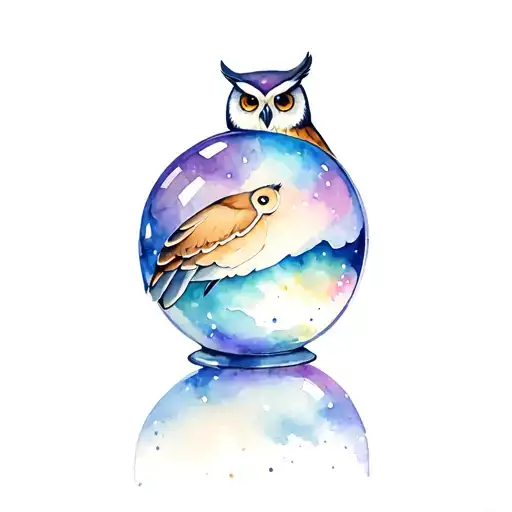 Crystal Ball With Owl