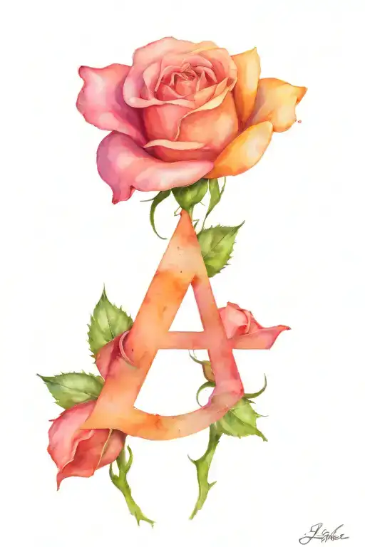 Rose Surrounded With Letter A A J L A