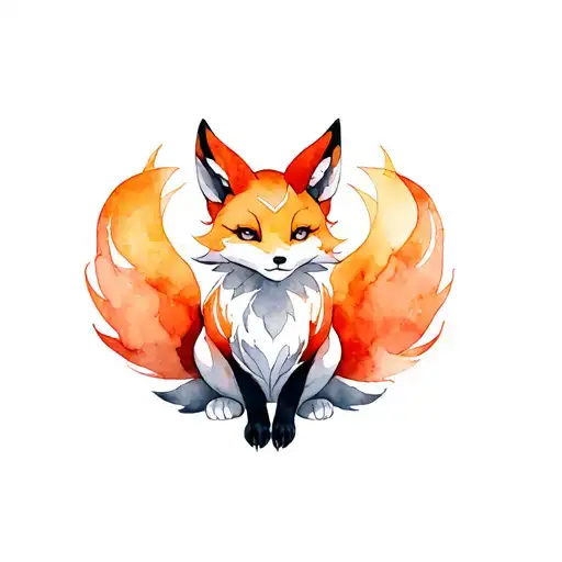 Four Tailed Kitsune Full Body