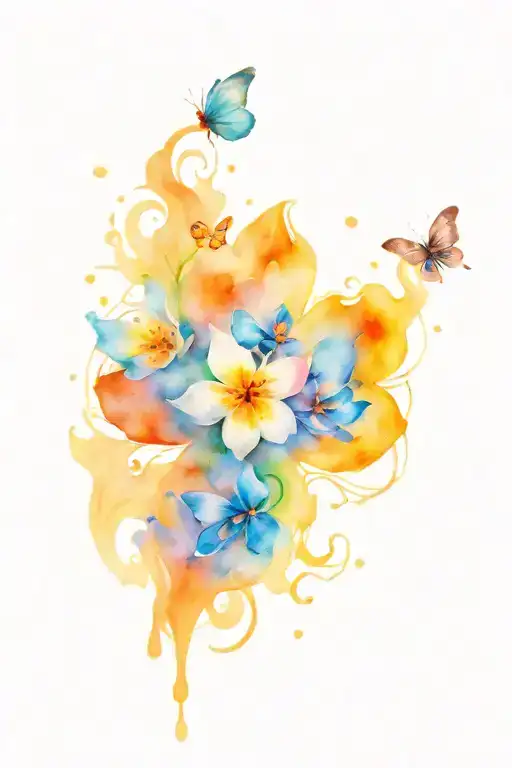 Dog Paw And Butterfly