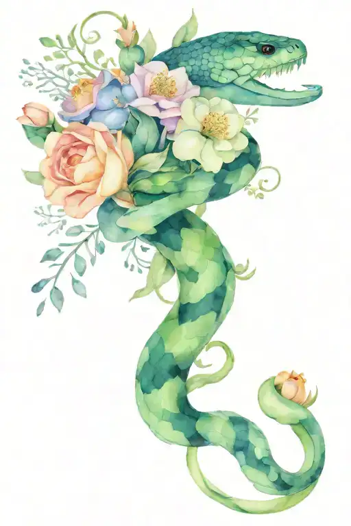 Bouquet Of Wild Flower Wrapped With Madusa Snake