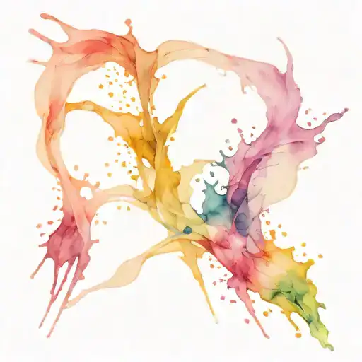 Splash Different Colors Looking Into Distance