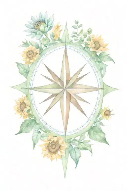 Compass And Sunflowers Succulents Arranged