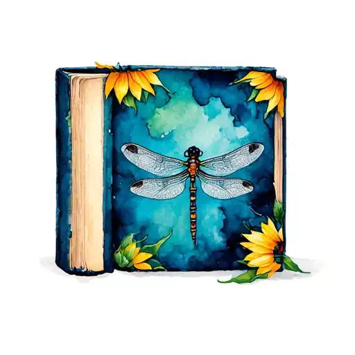 Book Made Out Of Sunflower Petals And Dragonfly Wings