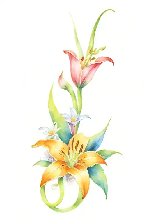 Nautical With Lillies And Daisies Floating