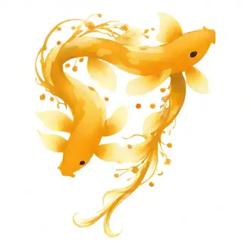 Cherry Tree Of Life With Yin And Yang Koi Fish At The Bottom