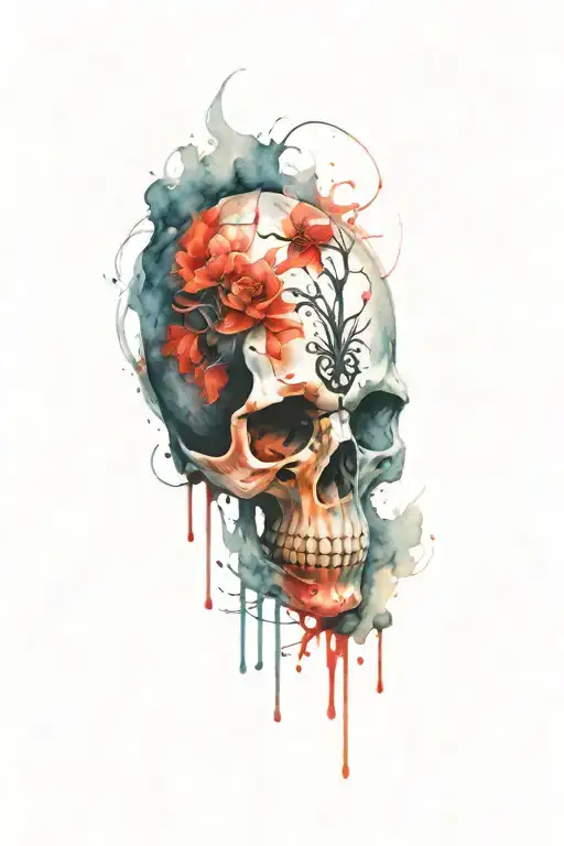 Scull Red And Black