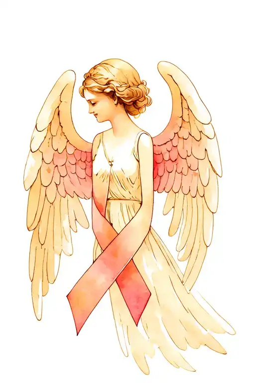 Grandmother Angel Cancer Ribbon