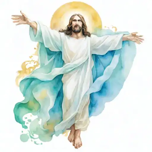 Jesus Christ Descending Down From The Heavens