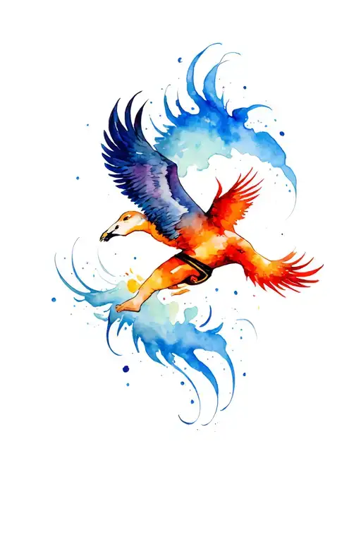 Jiu Jitsu Black Belt And Phoenix Flying