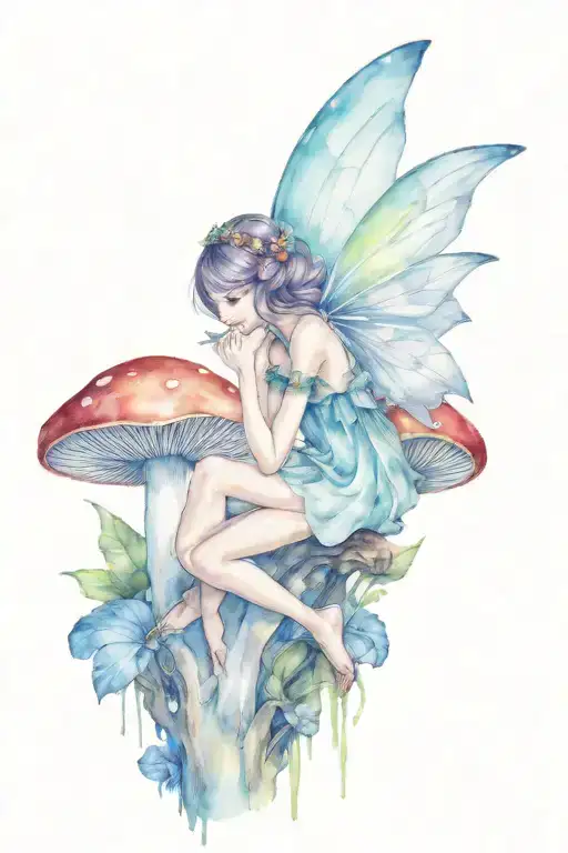 Fairy Sitting On A Mushroom