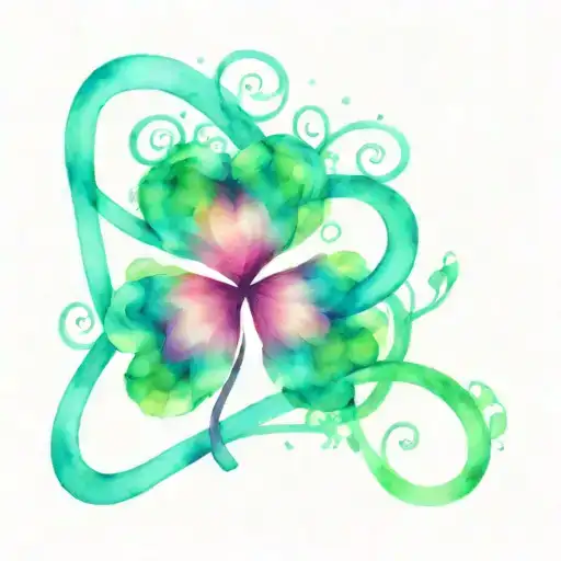 Four Leaf Clover With Infinity Sign