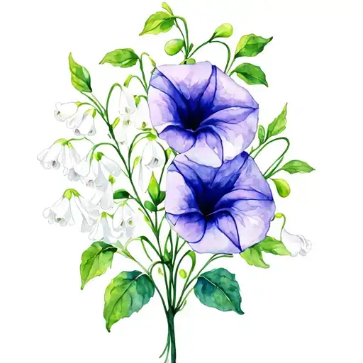 Lilly Of The Valley And Morning Glory Vine