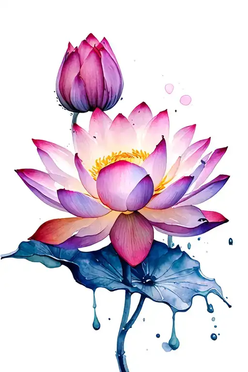 Lotus Flower With Water