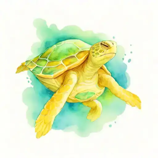 Cosmonaut On The Turtle Swimming