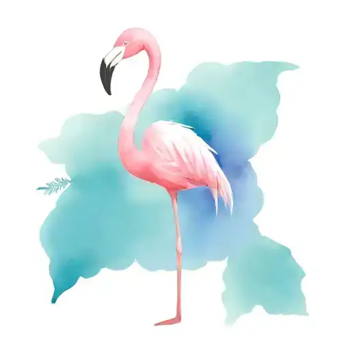 Flamingo And Lavender Flower